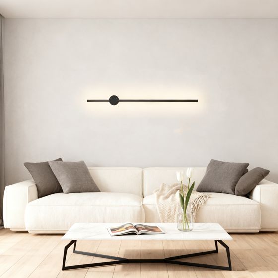 NETTLIFE Sisä-LED-seinävalaisin - 60 cm - Moderni musta design-käytävävalaisin - Lämmin valkoinen 3000K - Keittiön valaisin