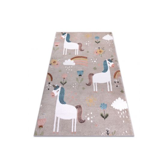 Matto FUN Sweety lapsille, yksisarvinen, sateenkaari beige 80x150 cm