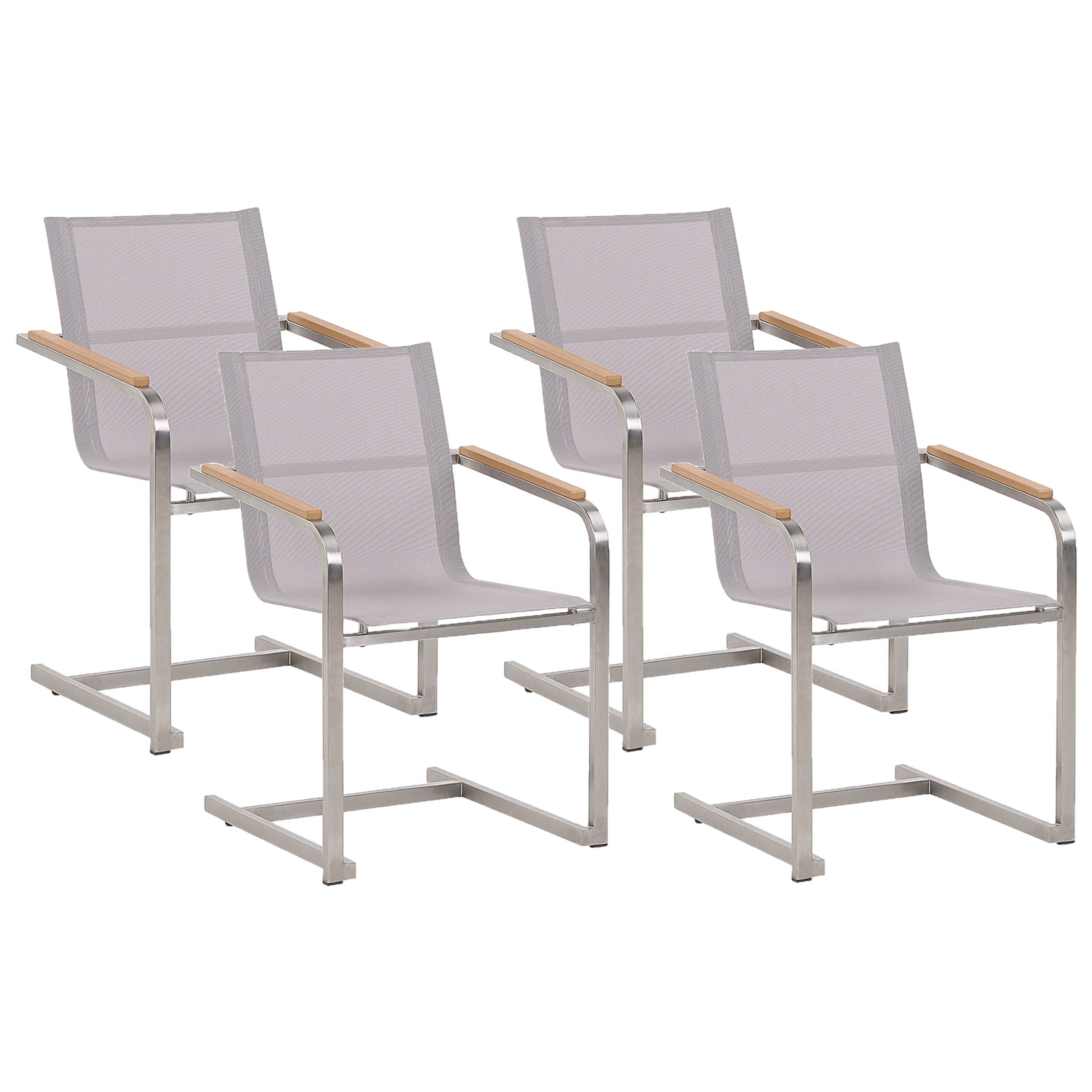 Puutarhatuolisetti 4 kpl COSOLETO Ruostumaton teräs Beige