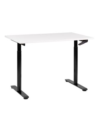 Manuaalisesti säädettävä työpöytä DESTINAS Valkoinen/musta 120 cm 72 cm