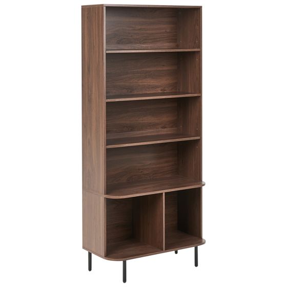 Kirjahylly 6 tasoa BRADLEY 180 cm Tummanruskea