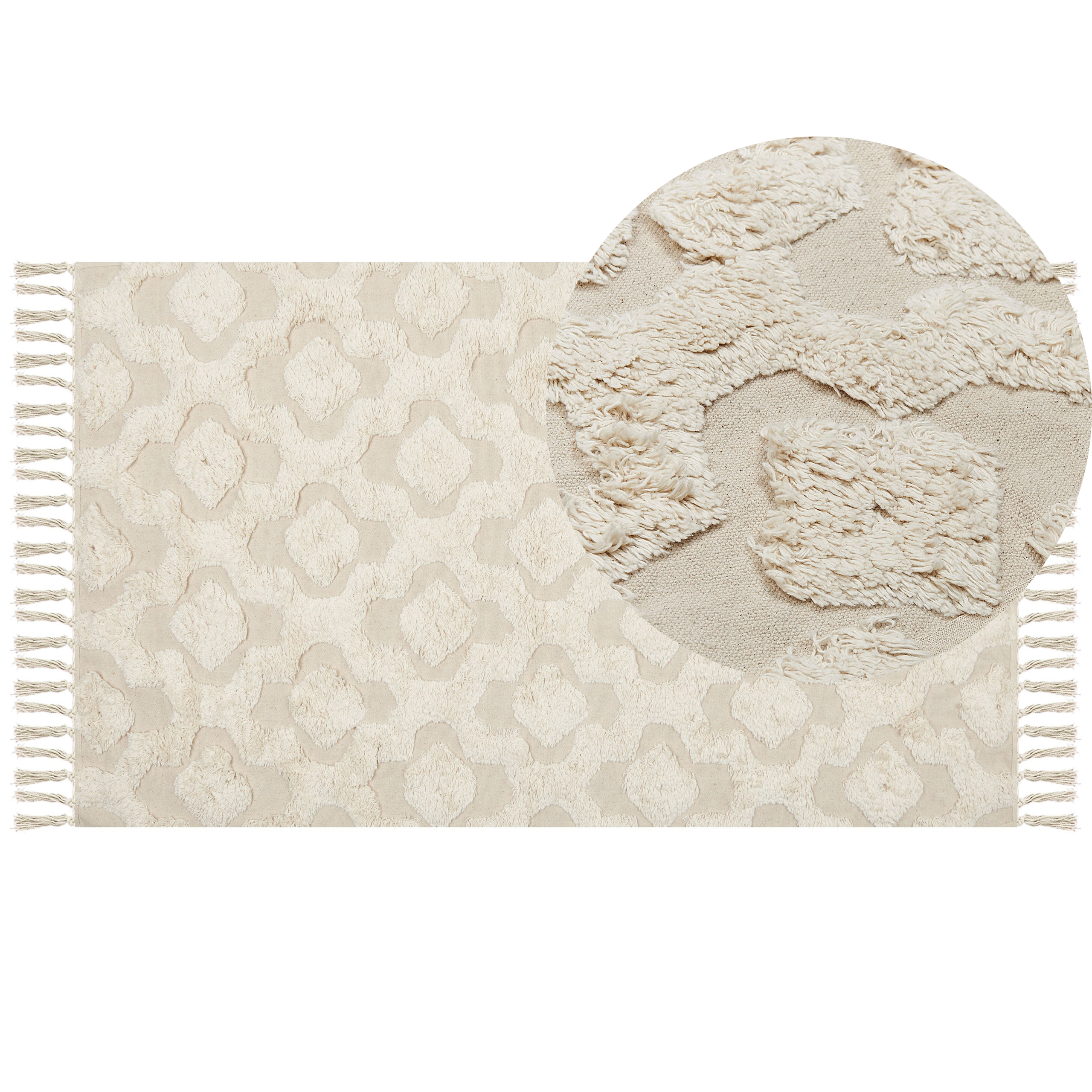 Matto AKSARAY Beige 80 x 150 cm Puuvilla