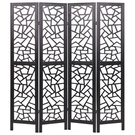 Tilanjakaja 4 paneelia PIANLARGO Musta 163 cm 170 cm