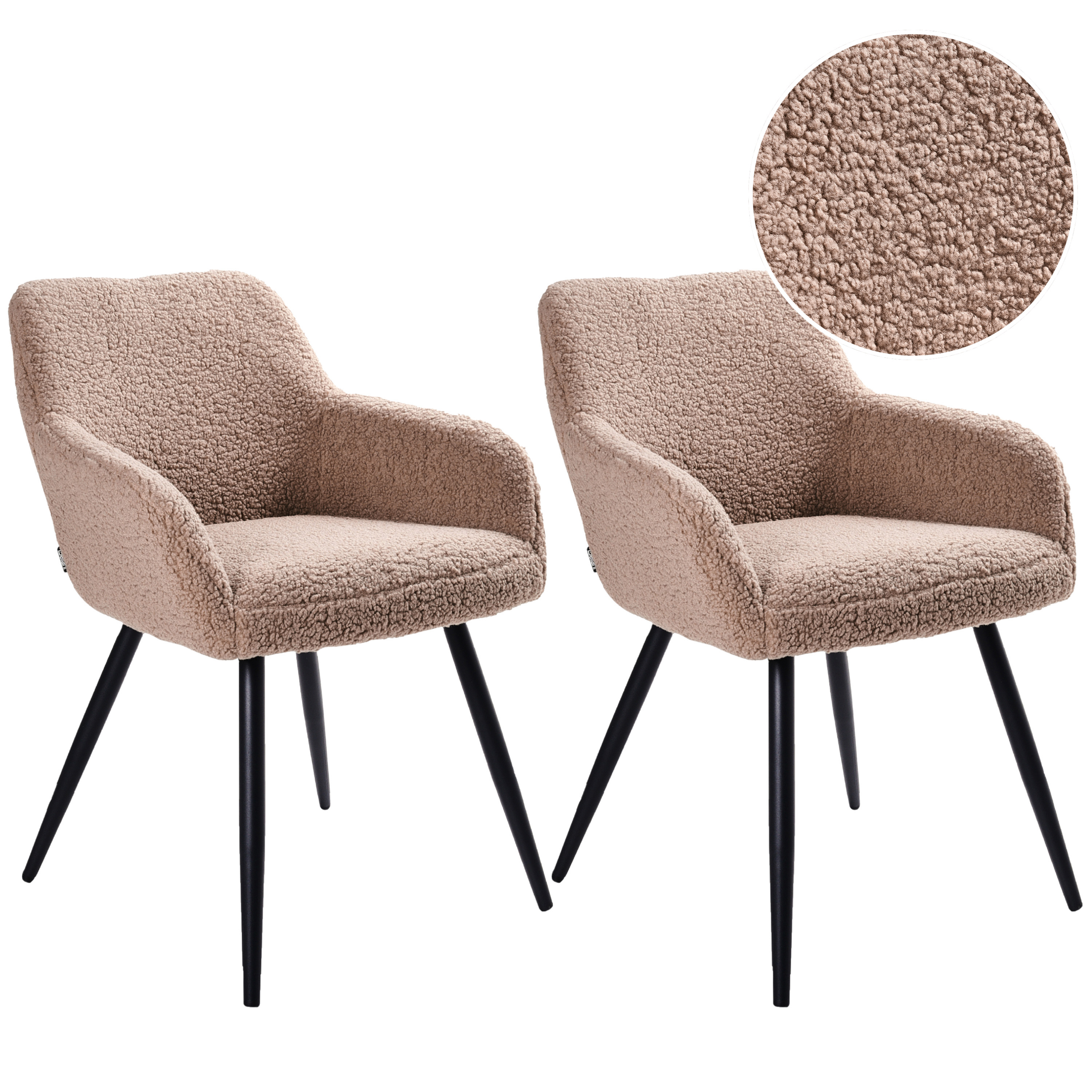 Ruokatuolisetti 2 kpl CASMALIA buklee Ruskeanharmaa