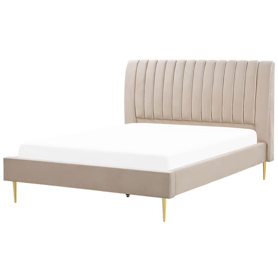 Sänky Sametti MARVILLE 180 x 200 cm Beige