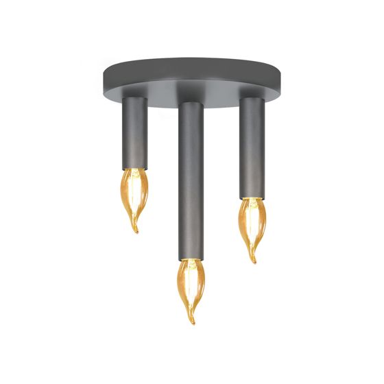 NETTLIFE 3 spots, E14 Vintage - kattovalaisin, Teollinen Retro, Harmaa Makuuhuoneen Valaisin Metallinen Kattokruunu Olohuoneeseen, Max. 25W