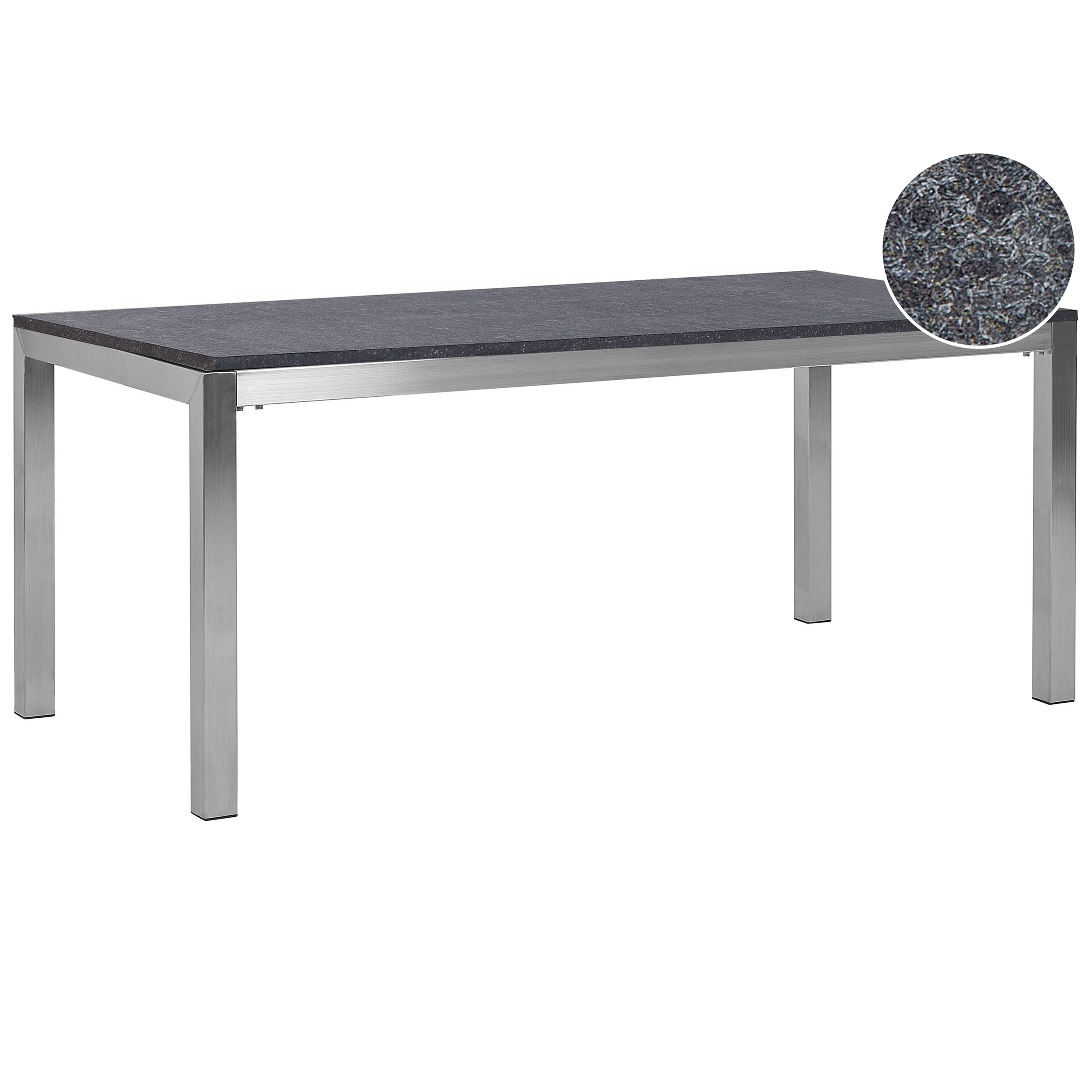 Puutarhapöytä GROSSETO 180 cm 90 cm Graniitti Poltettu Grafiitinharmaa
