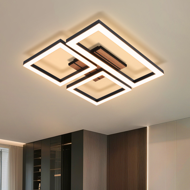 NETTLIFE LED-kattovalaisin, 21 W, musta, 3000 K lämmin valkoinen valo