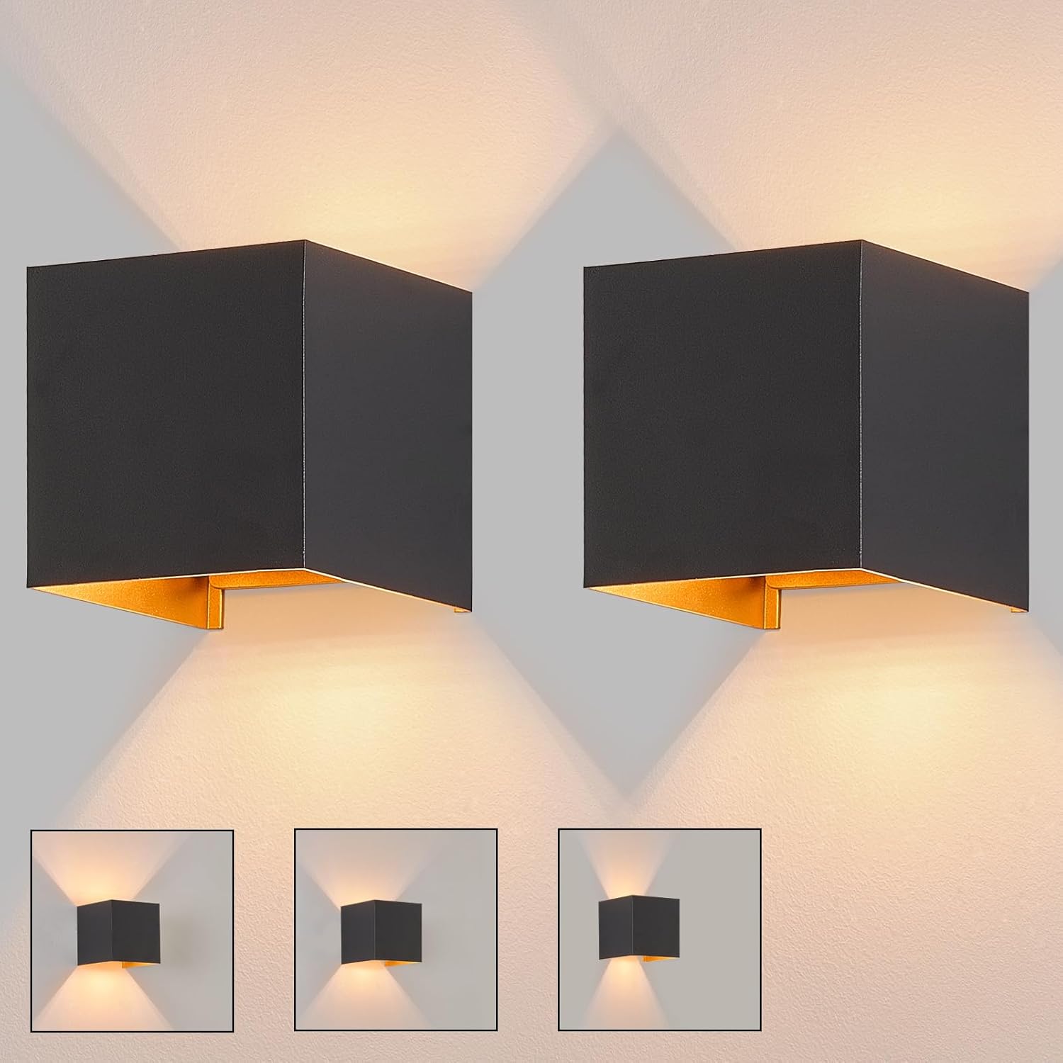 ZMH LED-seinävalaisin - 2 kpl sisäseinävalaisinta, 5 W, IP54, lämmin valkoinen, ulkovalaisin käytävään