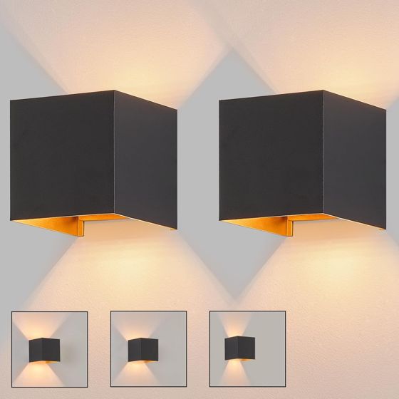 ZMH LED-seinävalaisin - 2 kpl sisäseinävalaisinta, 5 W, IP54, lämmin valkoinen, ulkovalaisin käytävään