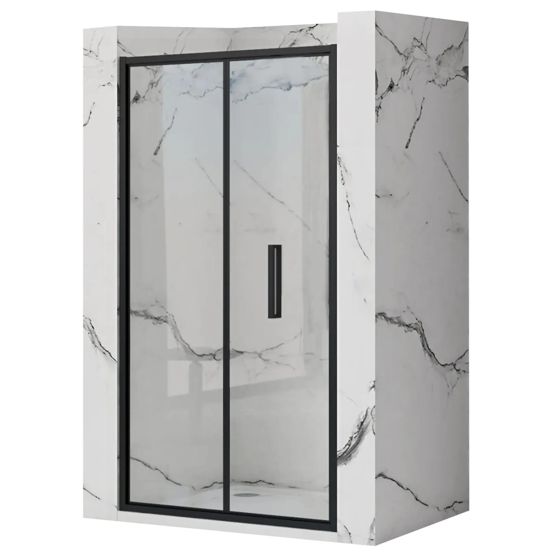 REA suihkuovi RAPID FOLD 80 musta, 2, 5X80X190CM