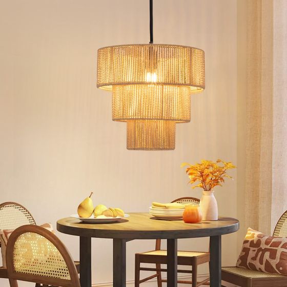 NETTLIFE riippuvalaisin, ruokapöytä, riippuvalaisin, olohuone, boheemi, rottinki, riippuvalaisin, Ø35cm, riippuva, 1 lamppu