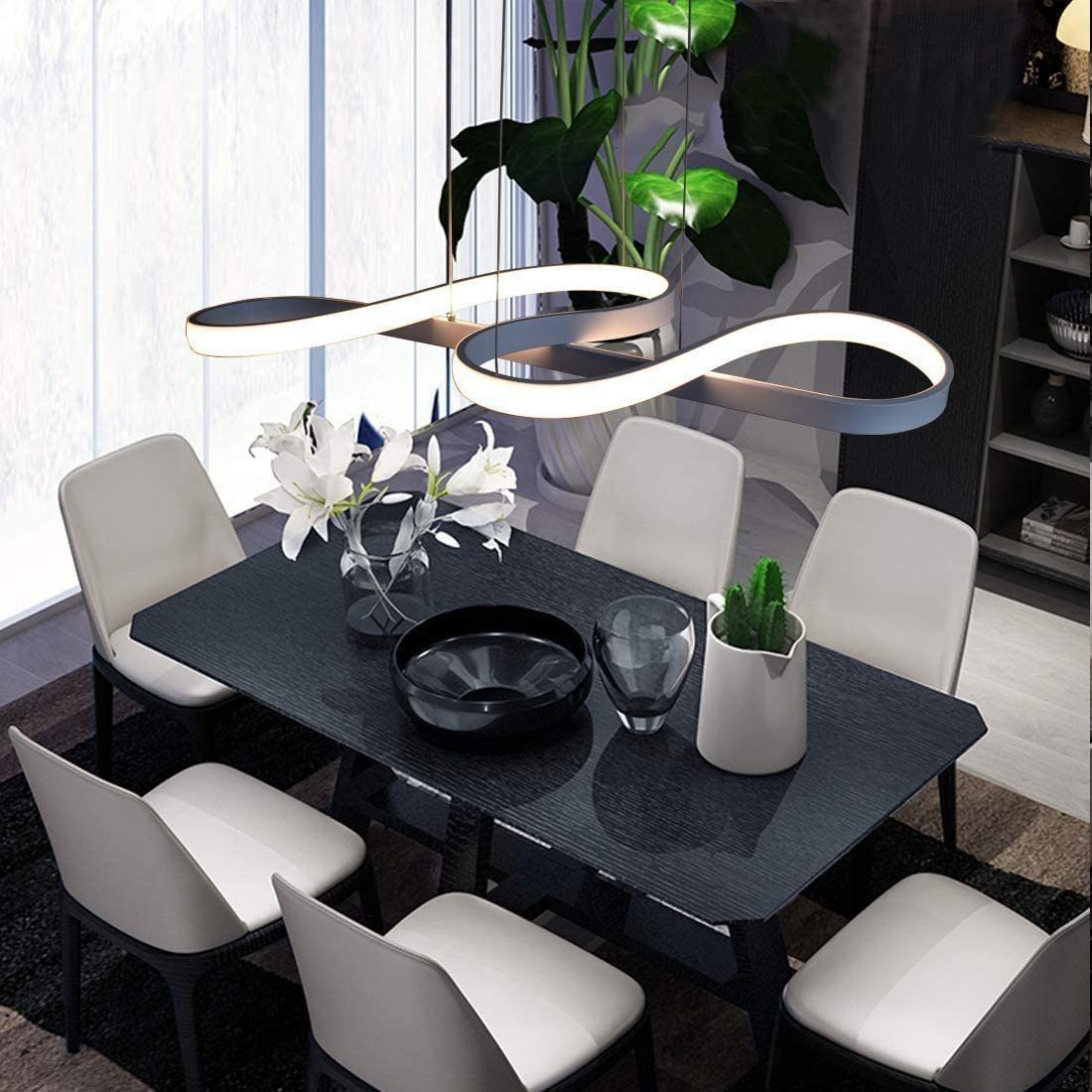 NETTLIFE LED - riippuvalaisin Valkoinen, 47W, halkaisija, 75cm, alumiini, himmennettävä, olohuone Valkoinen, makuuhuone, ruokailuhuone, moderni