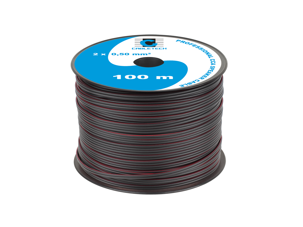 CCA Cabletech Kaiutinkaapeli 2 x 0,5 mm² 100 m Musta