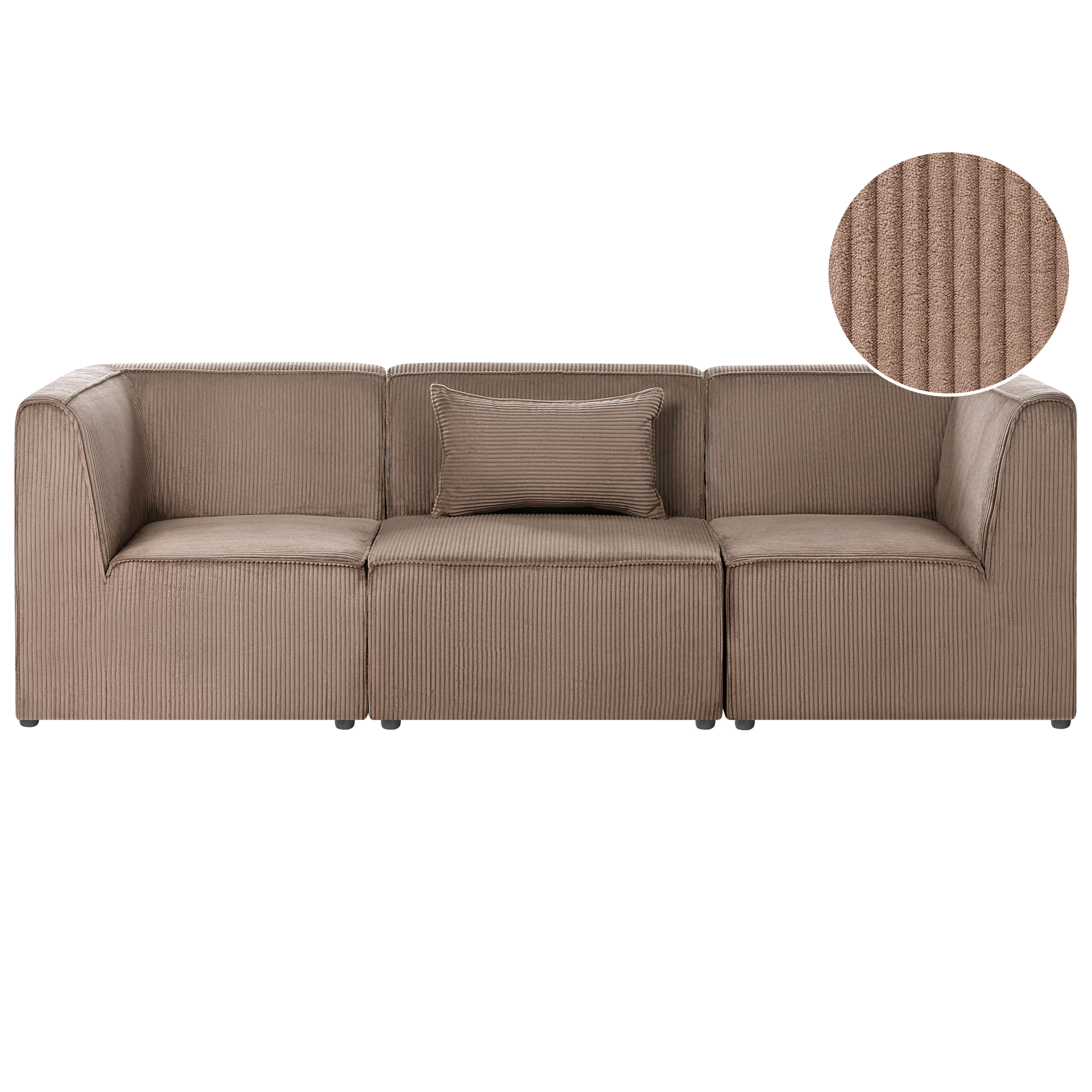 Moduulisohva 3-istuttava LEMVIG Vakosametti Tumma beige