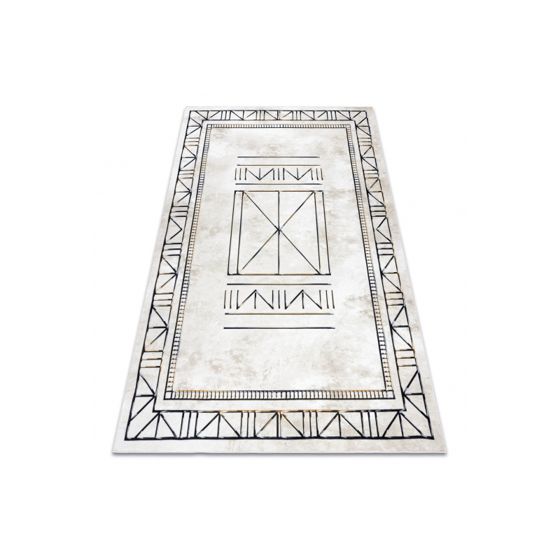 ANTIKA 125 tek matto, moderni kehyskuviolla pesu, kreikkalainen - beige / harmaa 120x170 cm