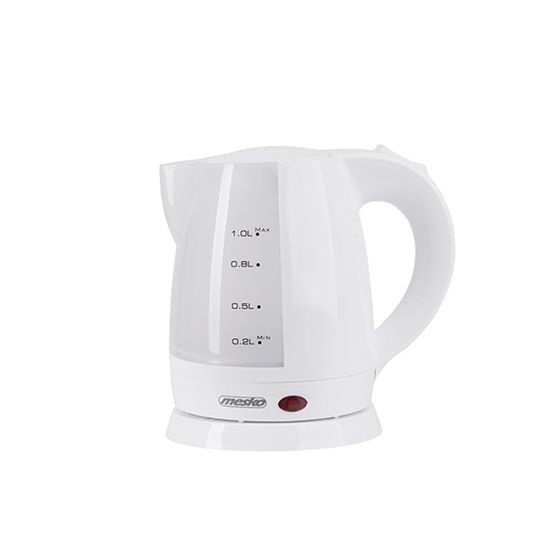Mesko | Vedenkeitin | MS 1276 | Vakiokokoinen | 1600 W | 1 L | Muovi | 360° kääntyvä jalusta | Valkoinen