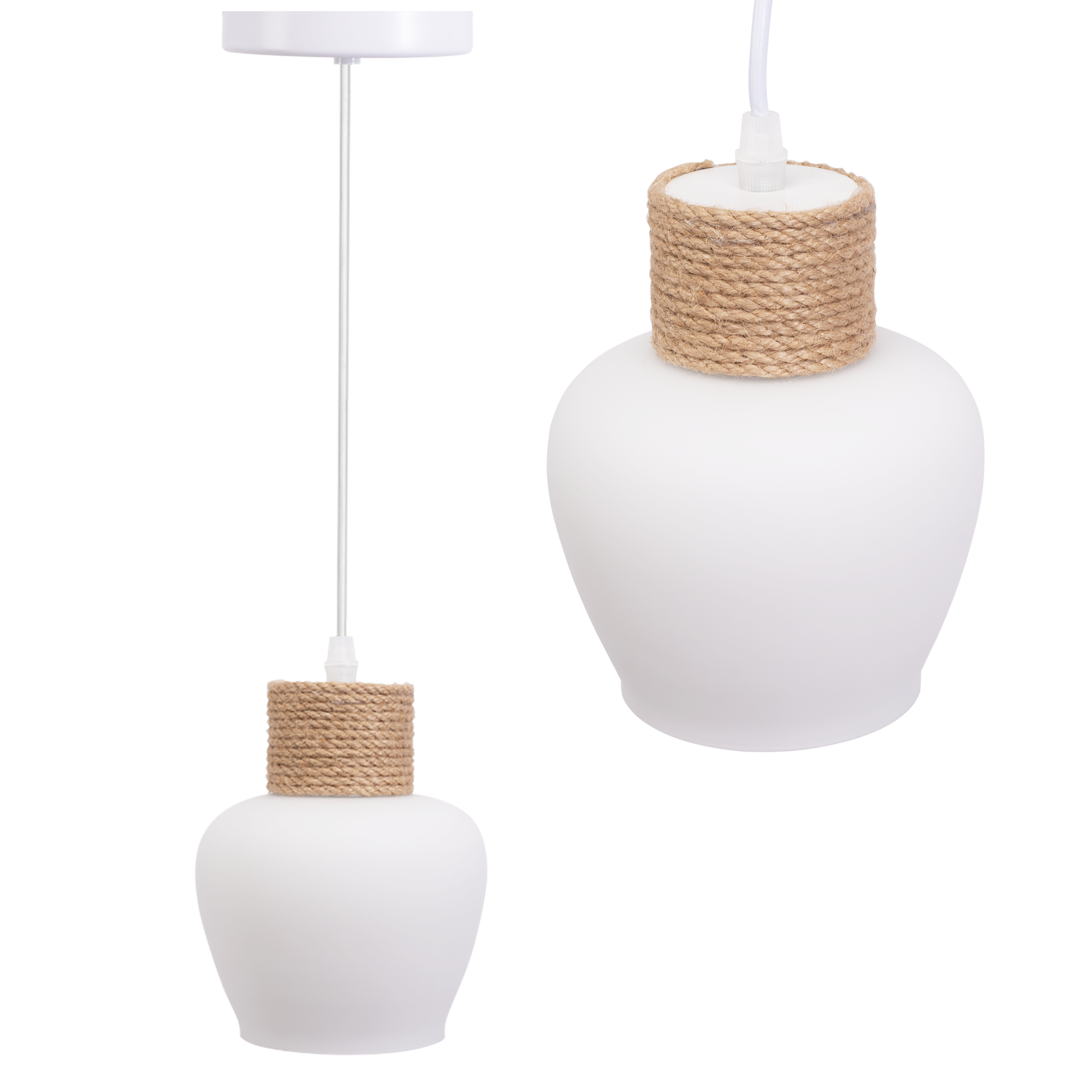 TOOLIGHT riippuvalaisin APP1591-1CP BOHO Valkoinen-beige, 14x14x17cm