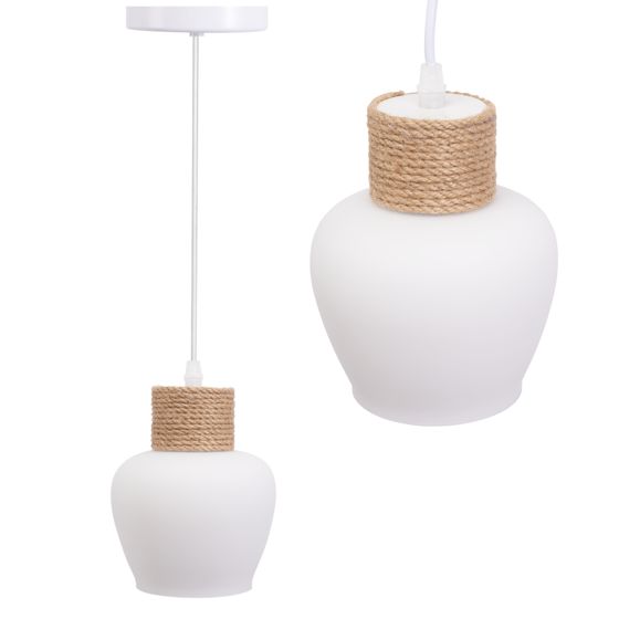 TOOLIGHT riippuvalaisin APP1591-1CP BOHO Valkoinen-beige, 14x14x17cm