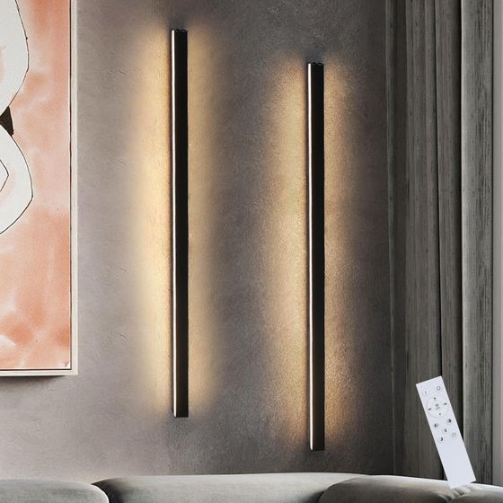 ZMH 2 kpl LED-seinävalaisimia sisätiloihin, musta, 100 cm, 3000 K, moderni, eteiseen ja makuuhuoneeseen