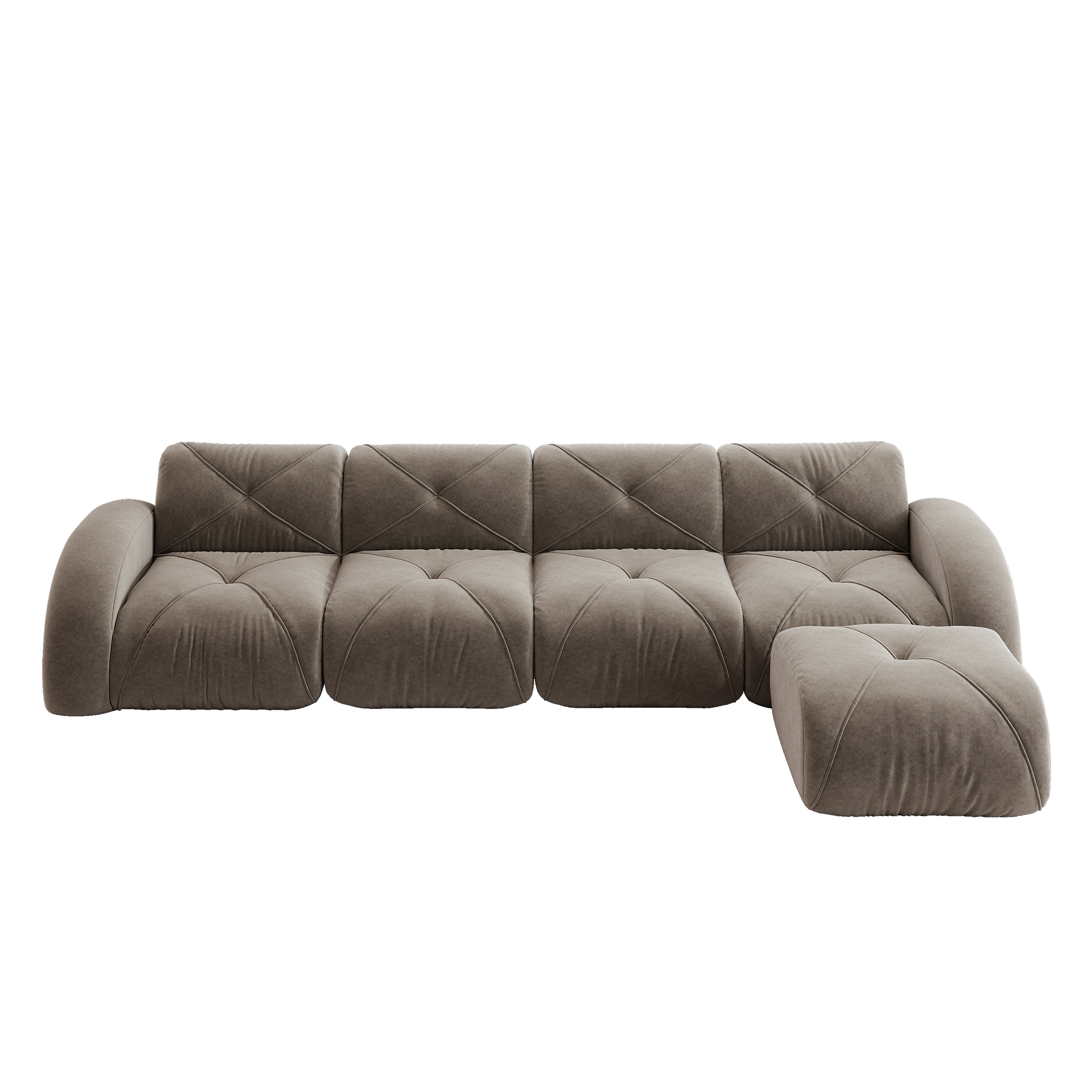 moduulisohva 4-paikkainen taupe chenille skandinaavinen säilytystilalla varustettu