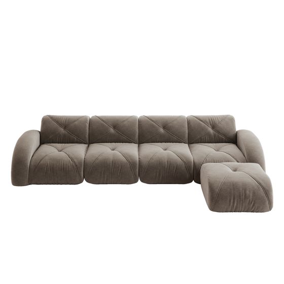 moduulisohva 4-paikkainen taupe chenille skandinaavinen säilytystilalla varustettu