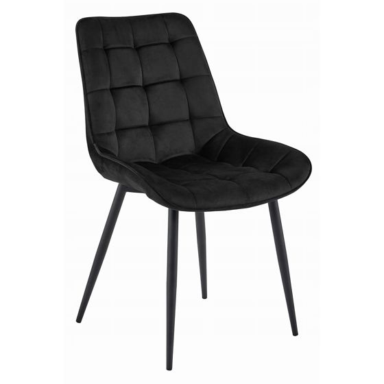 BERA-tuoli, musta sametti, mustat jalat (1 kpl)