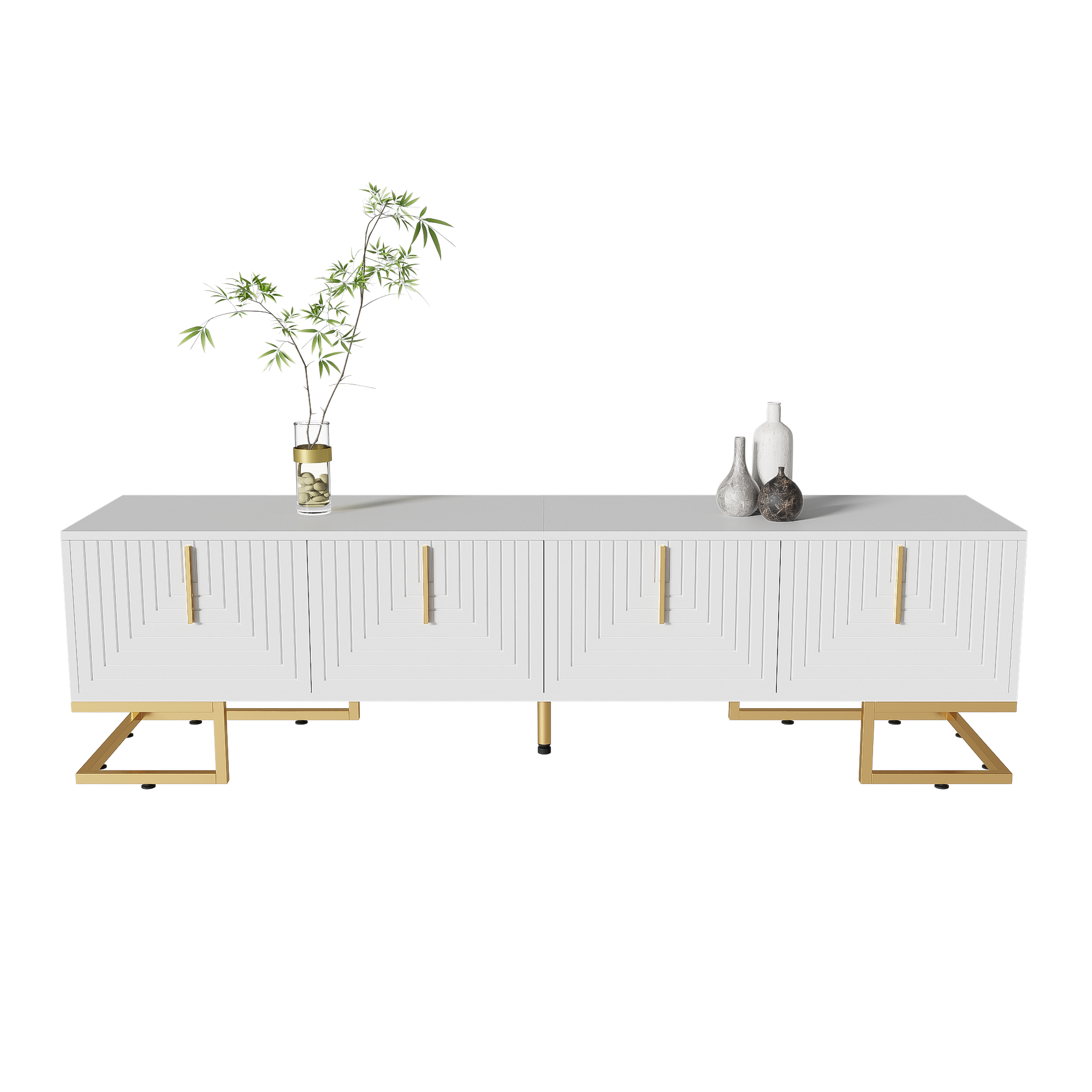 TV-taso 170x40x45,5 cm valkoinen lastulevy säilytyksellä ja liukuovilla