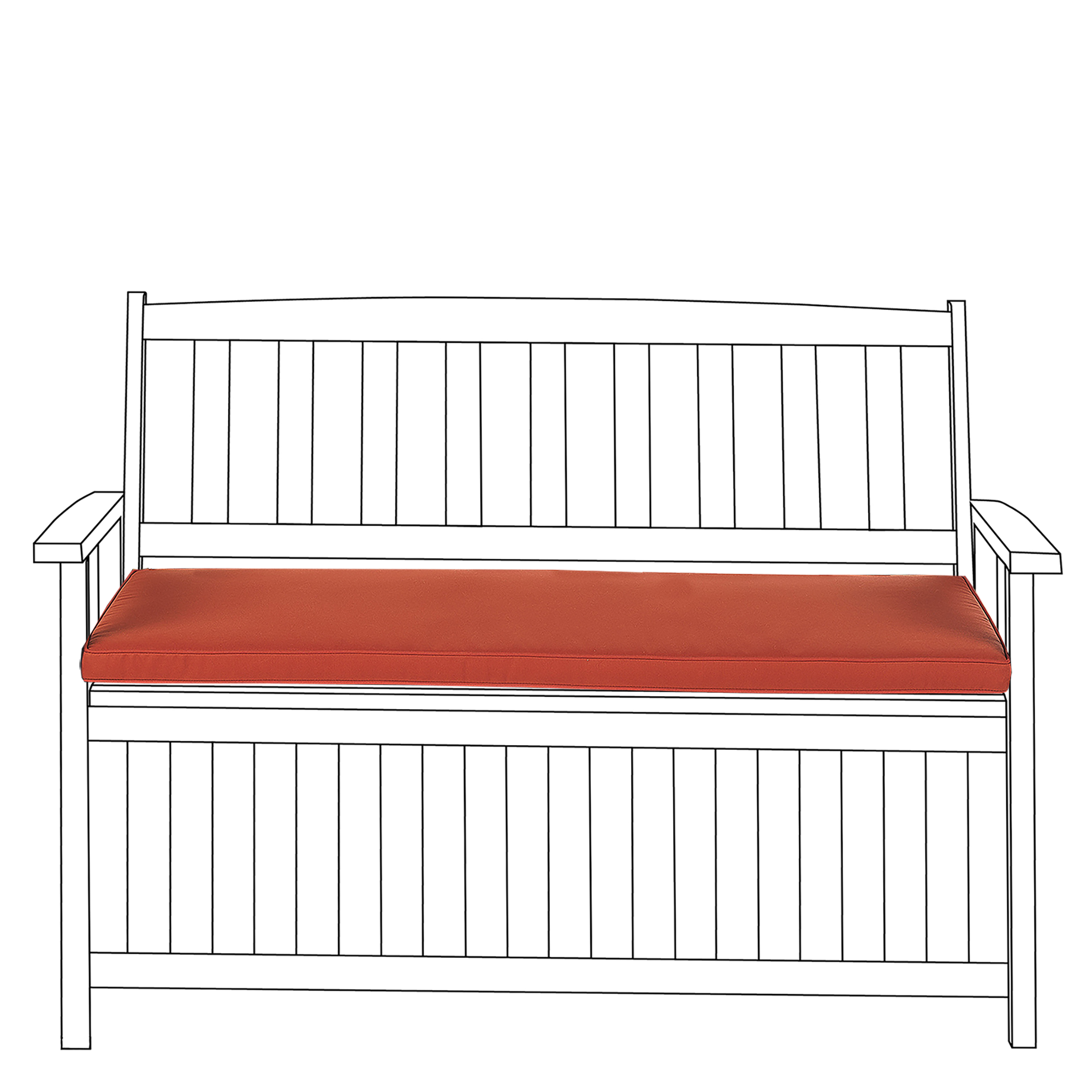 Puutarhapenkin pehmuste SOVANA 45 x 110 cm Tummanpunainen