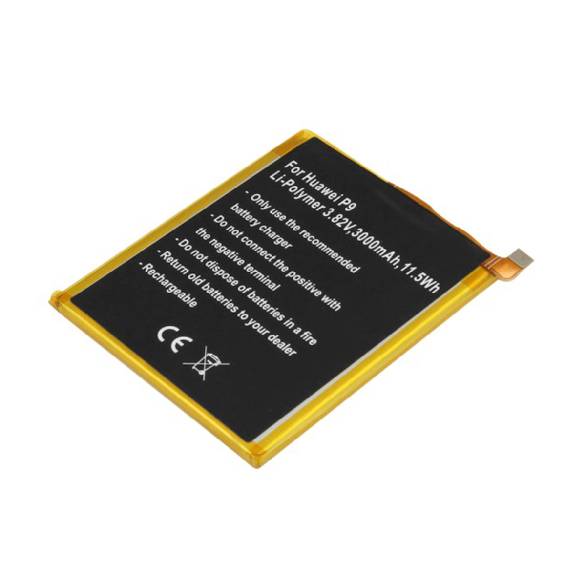 Akku Huawei P9 -malliin Li-polymeeri 3.82V 3000mAh 11.5Wh HB366481ECW