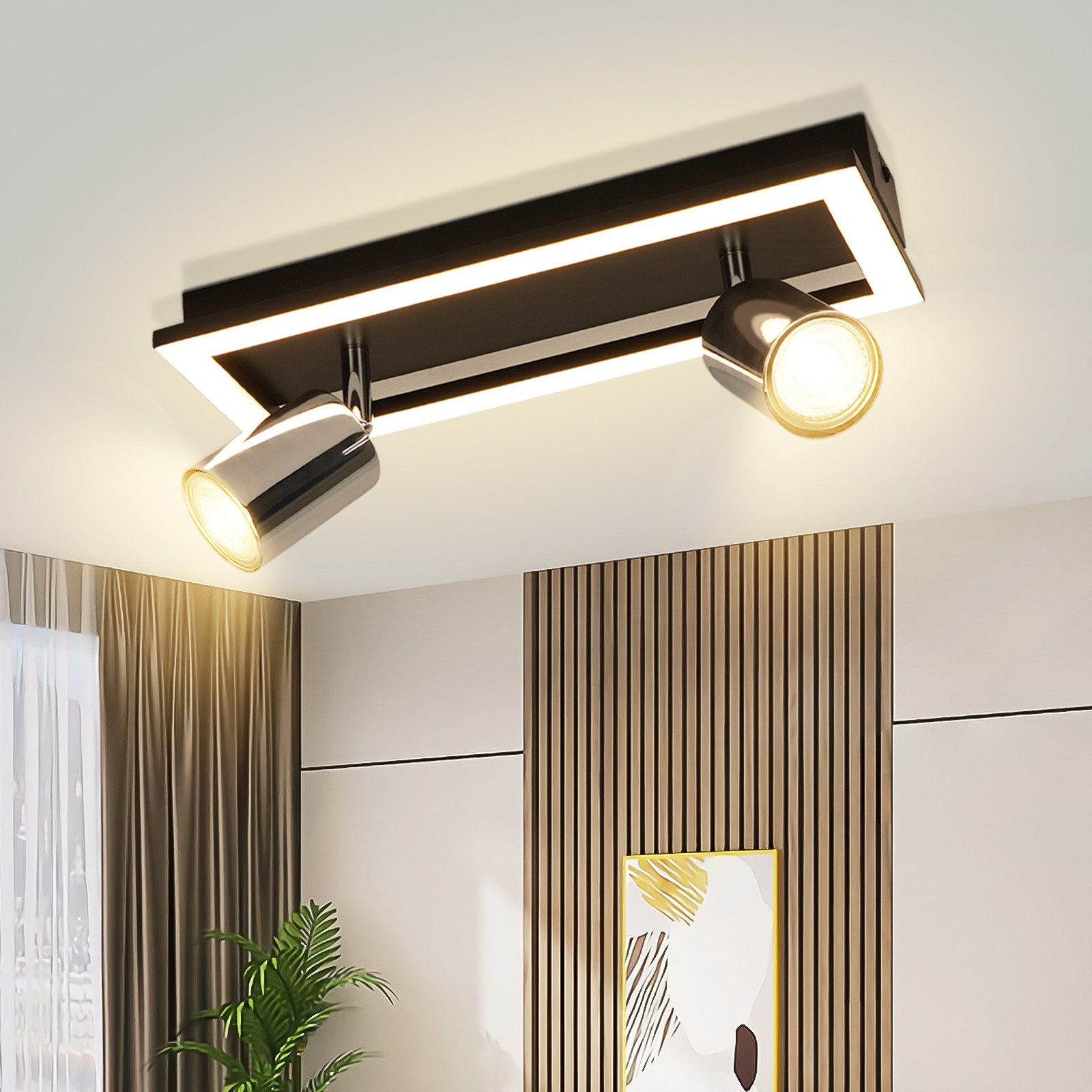 NETTLIFE 2- liekkinen GU10 moderni lämmin valkoinen säädettävä LED - kattospotti 12W