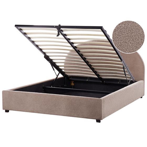 Sänky säilytystilalla buklee VAUCLUSE 160 x 200 cm Ruskeanharmaa