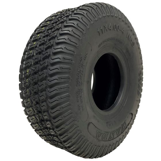 11x4.00-4 ruohonleikkurin monikäyttöinen nurmikkorenkaat, 4-kerroksiset, tubeless, Wanda P332 -kuvio, kantavuus 145 kg