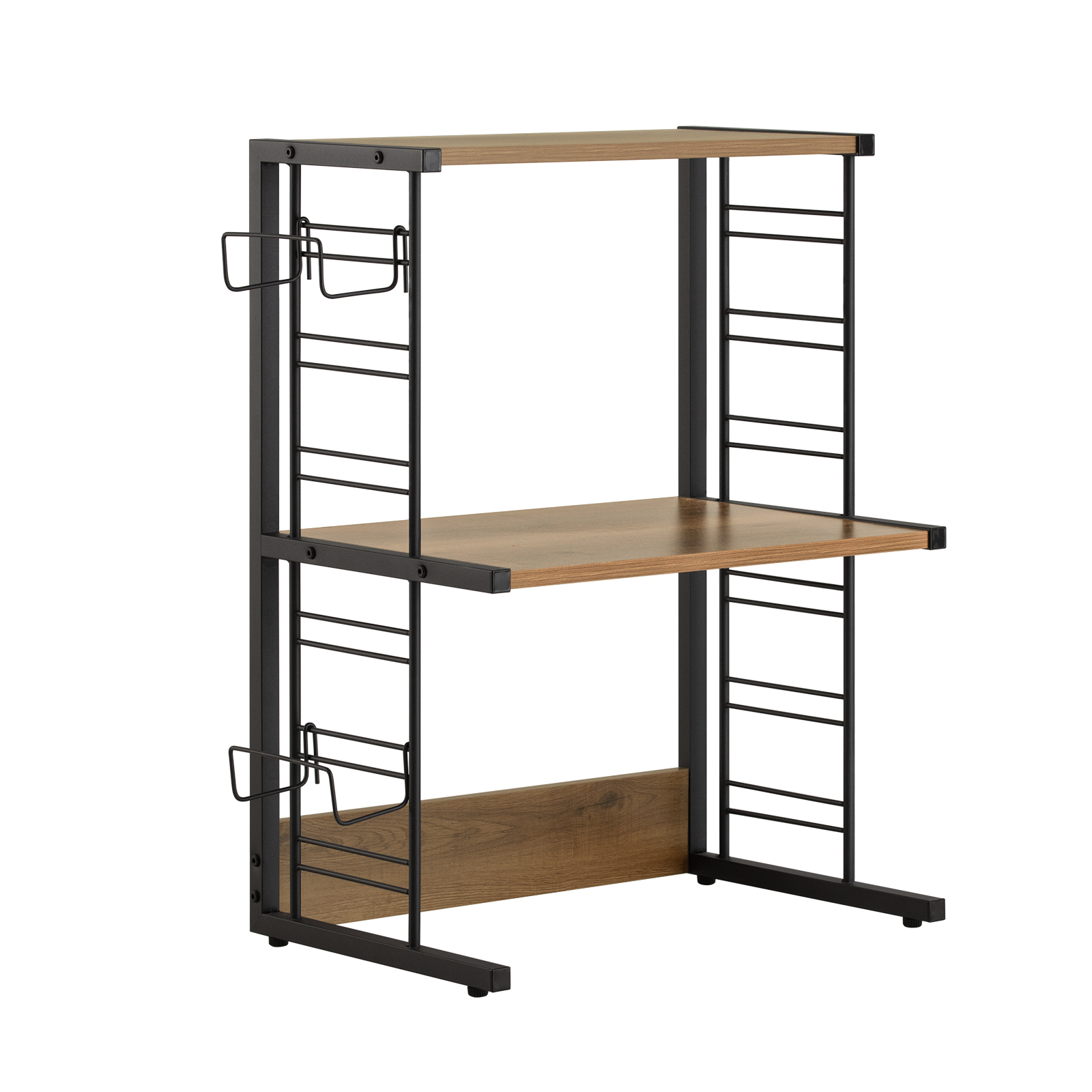 SoBuy Mikroaaltoteline KCR08-PF - 3-hyllyinen metallikehys, musta