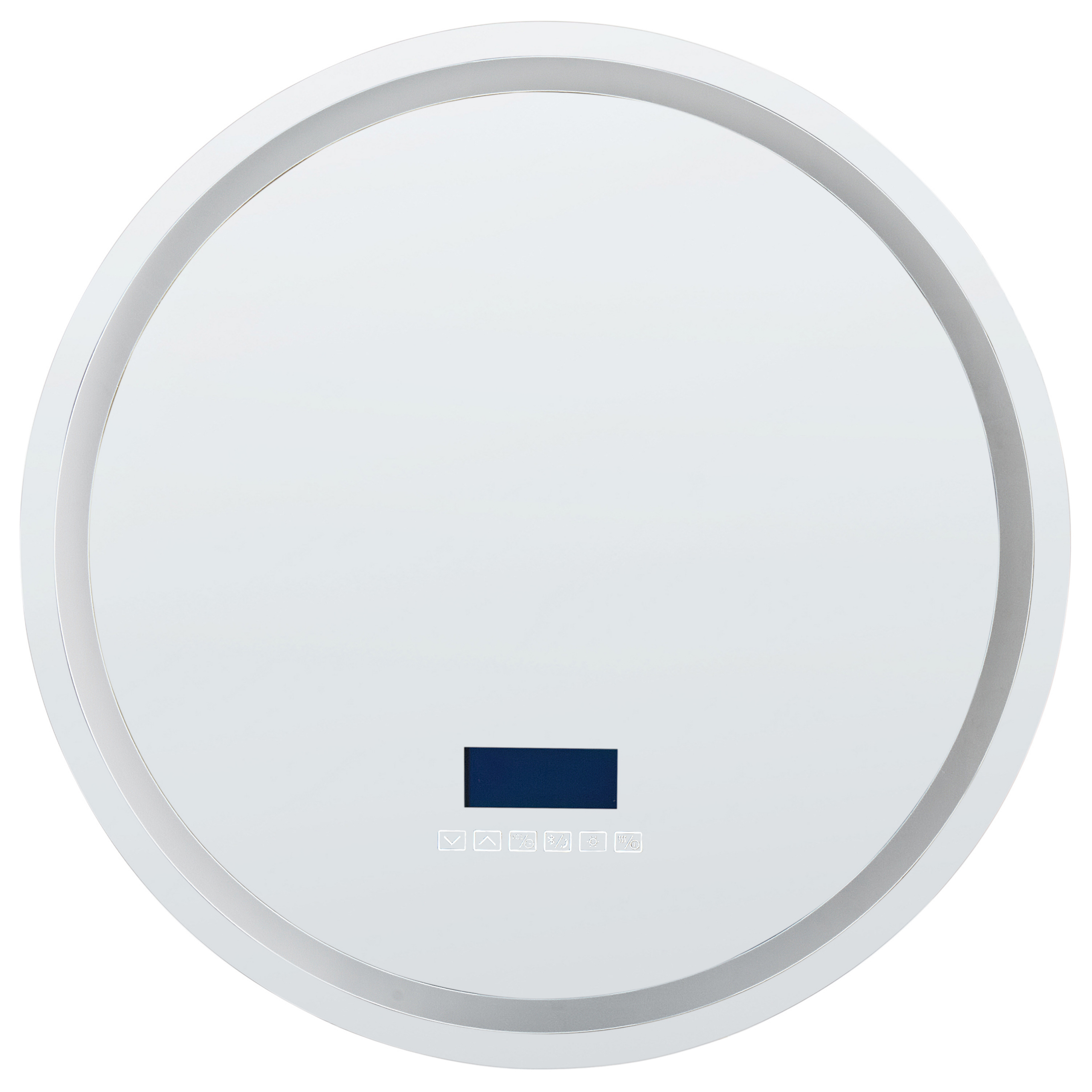 Kylpyhuoneen LED-peili BROGNON 60 cm 60 cm Bluetooth-kaiuttimella Hopea