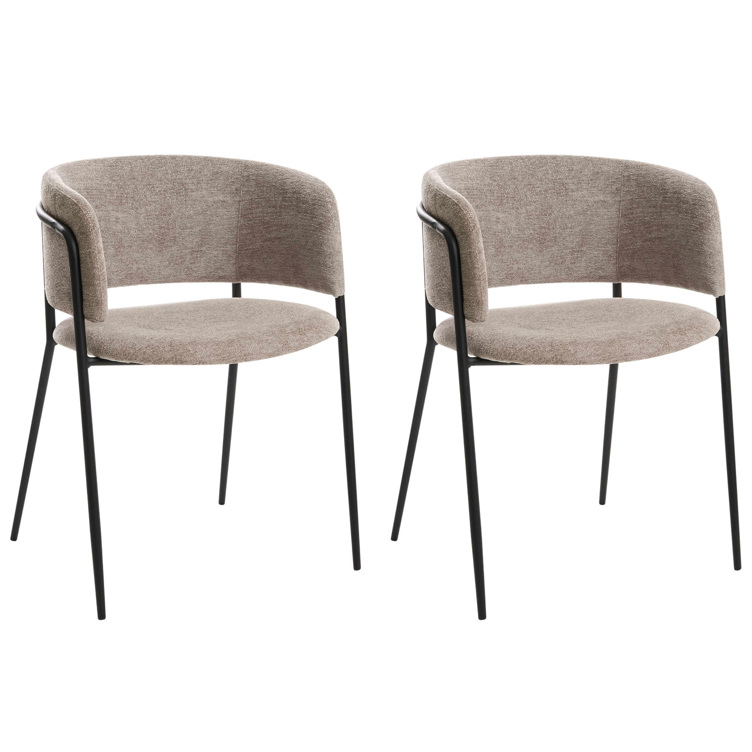 Ruokatuolisetti 2 kpl SPRINGER Chenille Ruskeanharmaa
