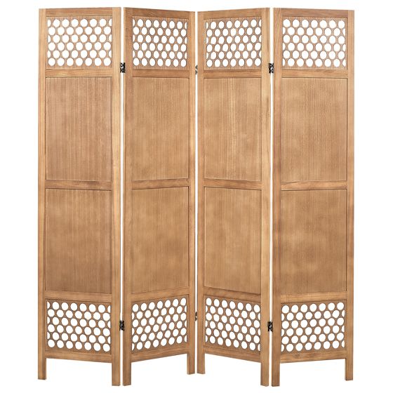 Tilanjakaja 4 paneelia CERTOSA 163 cm 170 cm Vaaleanruskea