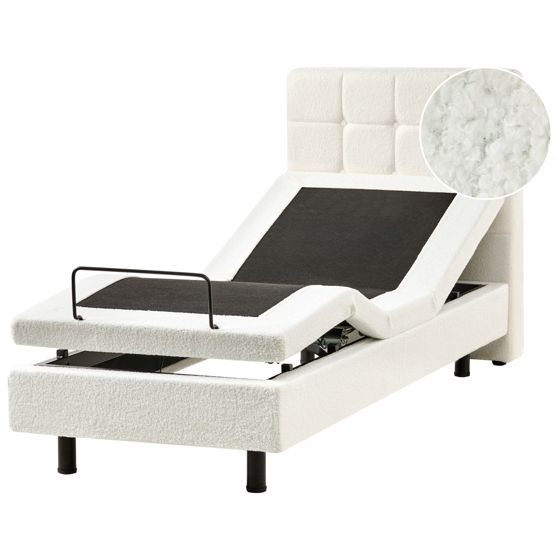 Säädettävä sänky buklee DUKE 80 x 200 cm Luonnonvalkoinen