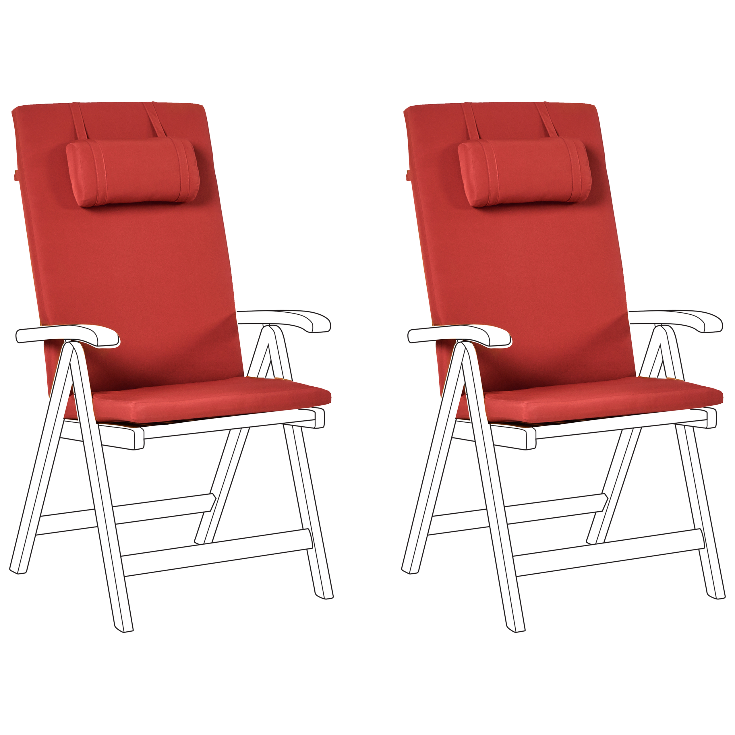 Selkä-/istuintyynysetti 2 kpl JAVA/AMANTEA PREMIUM 50 x 70 cm Punainen