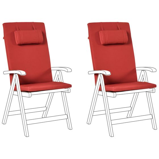 Selkä-/istuintyynysetti 2 kpl JAVA/AMANTEA PREMIUM 50 x 70 cm Punainen