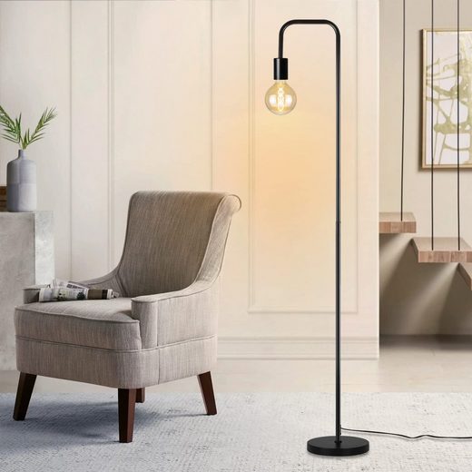 ZMH Vintage -lattiavalaisin jalkakytkimellä, teollinen muotoilu, metallinen, 157 cm