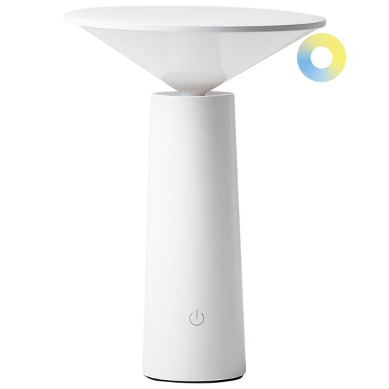 Langaton LED-pöytävalaisin LEVIRA himmentimellä metalli Valkoinen