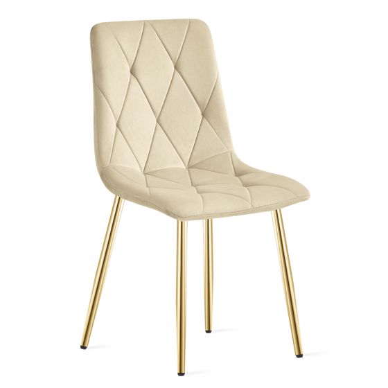 LIBRA-tuoli, vaalea beige sametti, kullanväriset jalat (1 kpl)