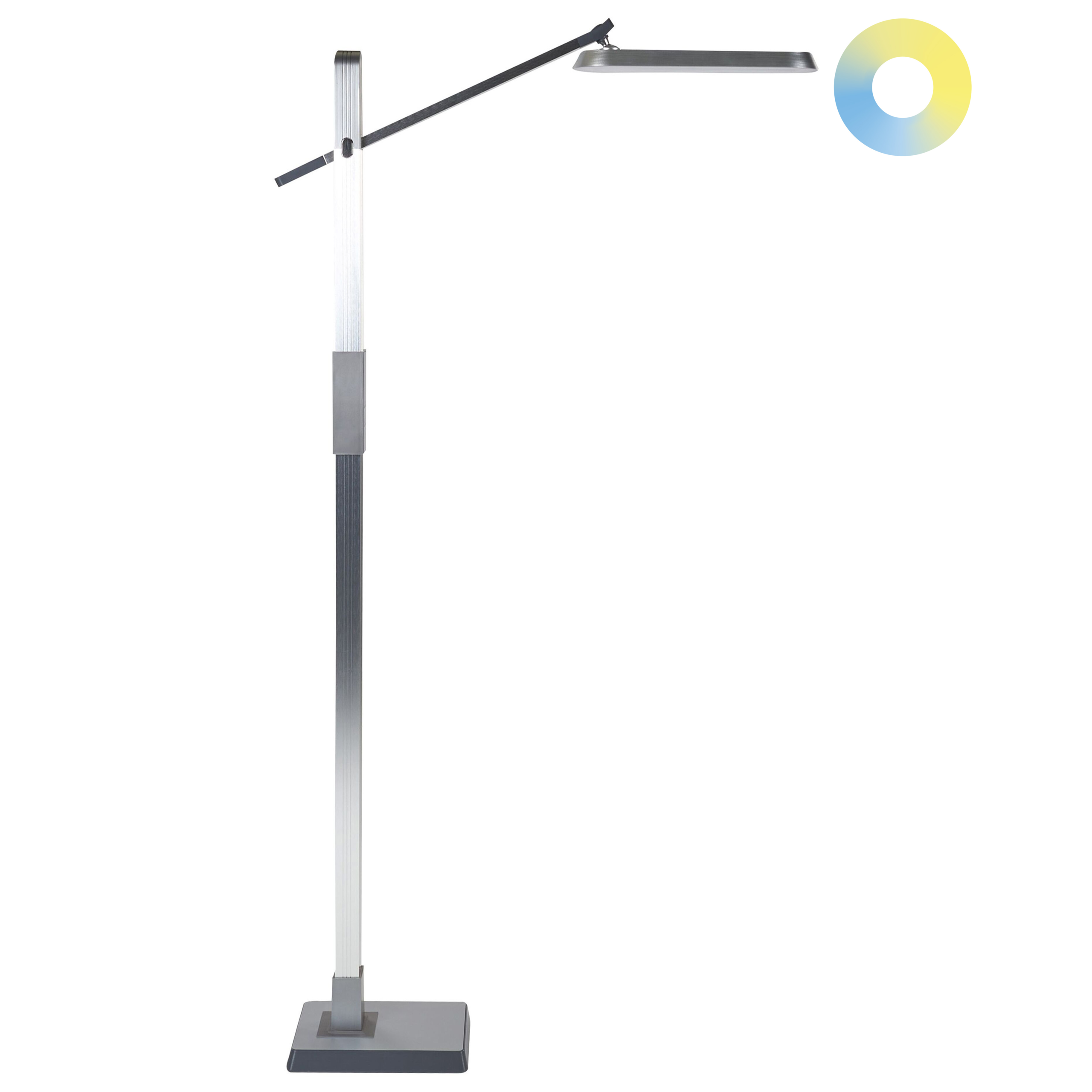 LED-lattiavalaisin AQUARIUS himmentimellä metalli Hopea