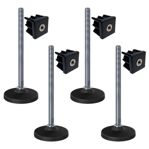 Ruostumattomat tasoitusjalat 16x230 muovinen pohja + insertit 40x40x16 2.0mm - 4 kpl