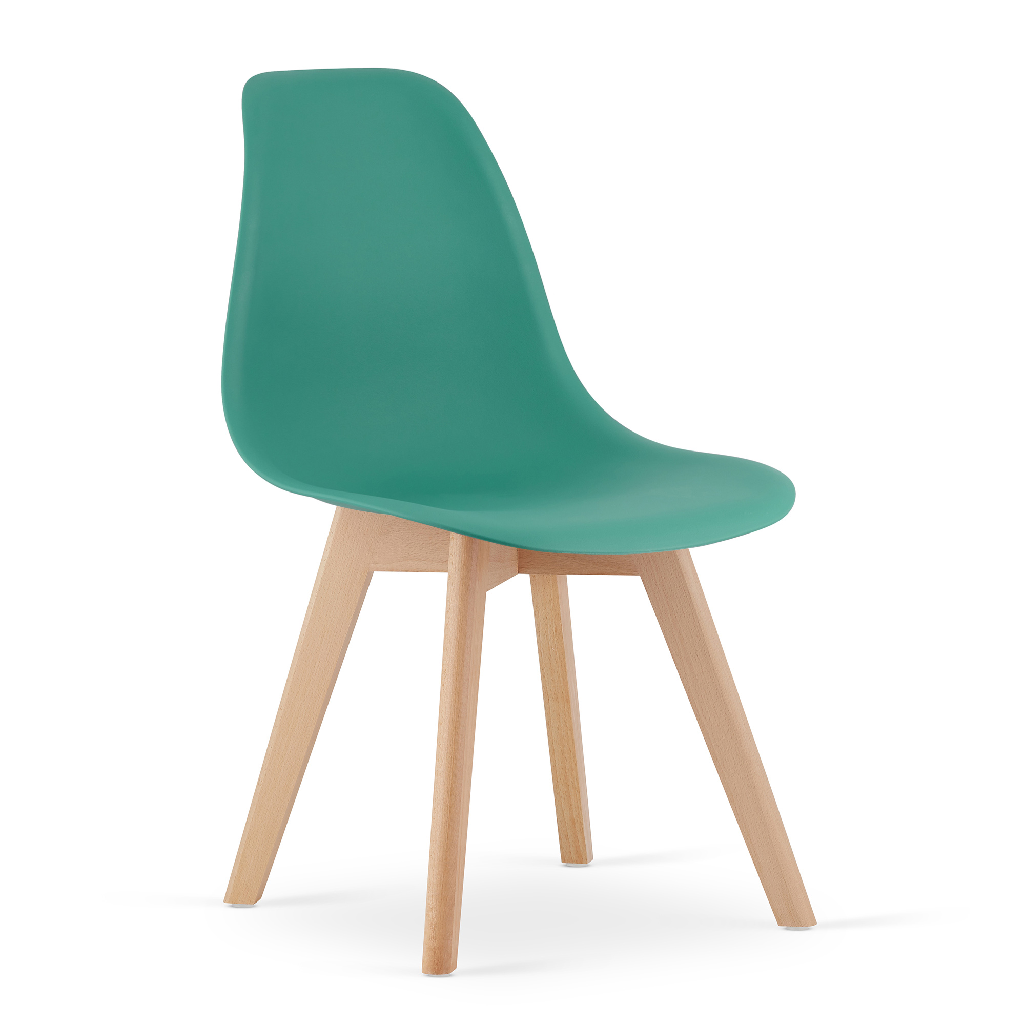 Tuoli - Leobert - KITO - vihreä/luonnonväriset jalat - 46x54,5x80 cm - setti 2 kpl