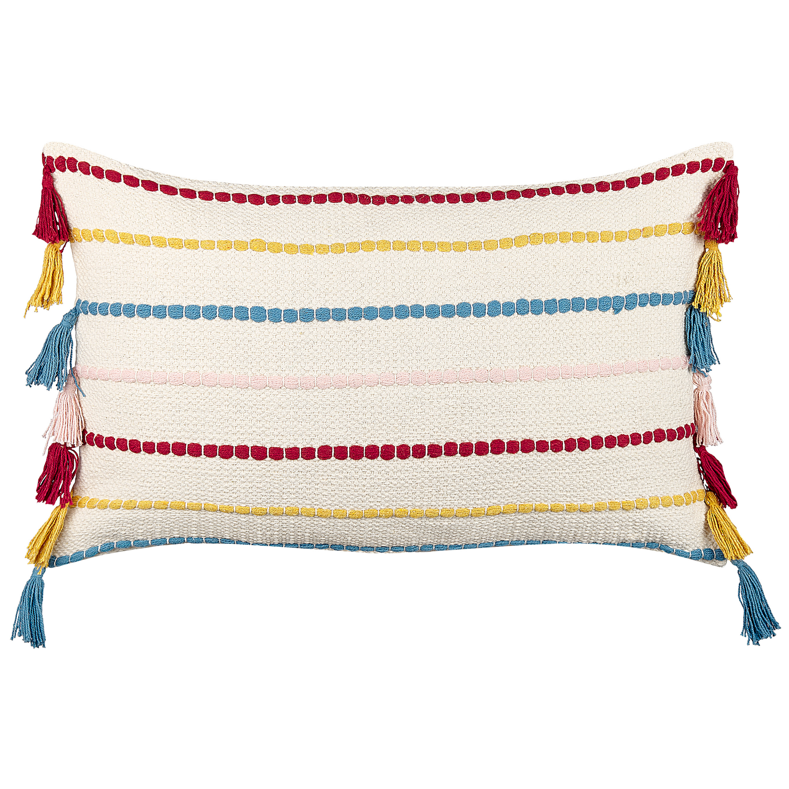 Koristetyyny AGAVE puuvilla 40 x 60 cm Vaaleanbeige Raitakuvio