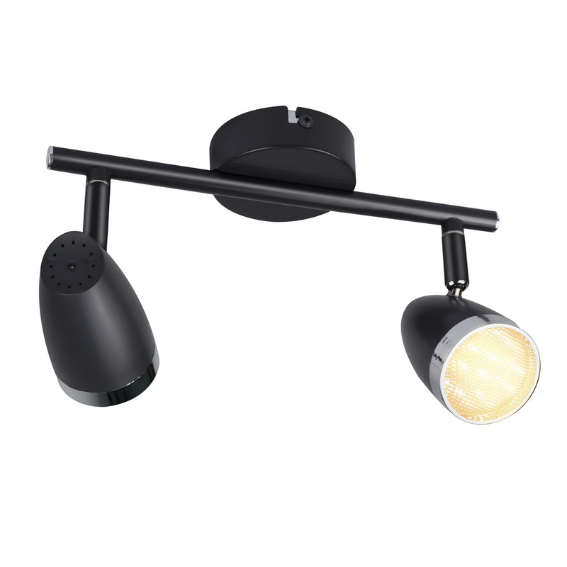 NETTLIFE moderni LED-kattospottivalaisin 2 lamppua 4W musta 3000K säädettävä 350°