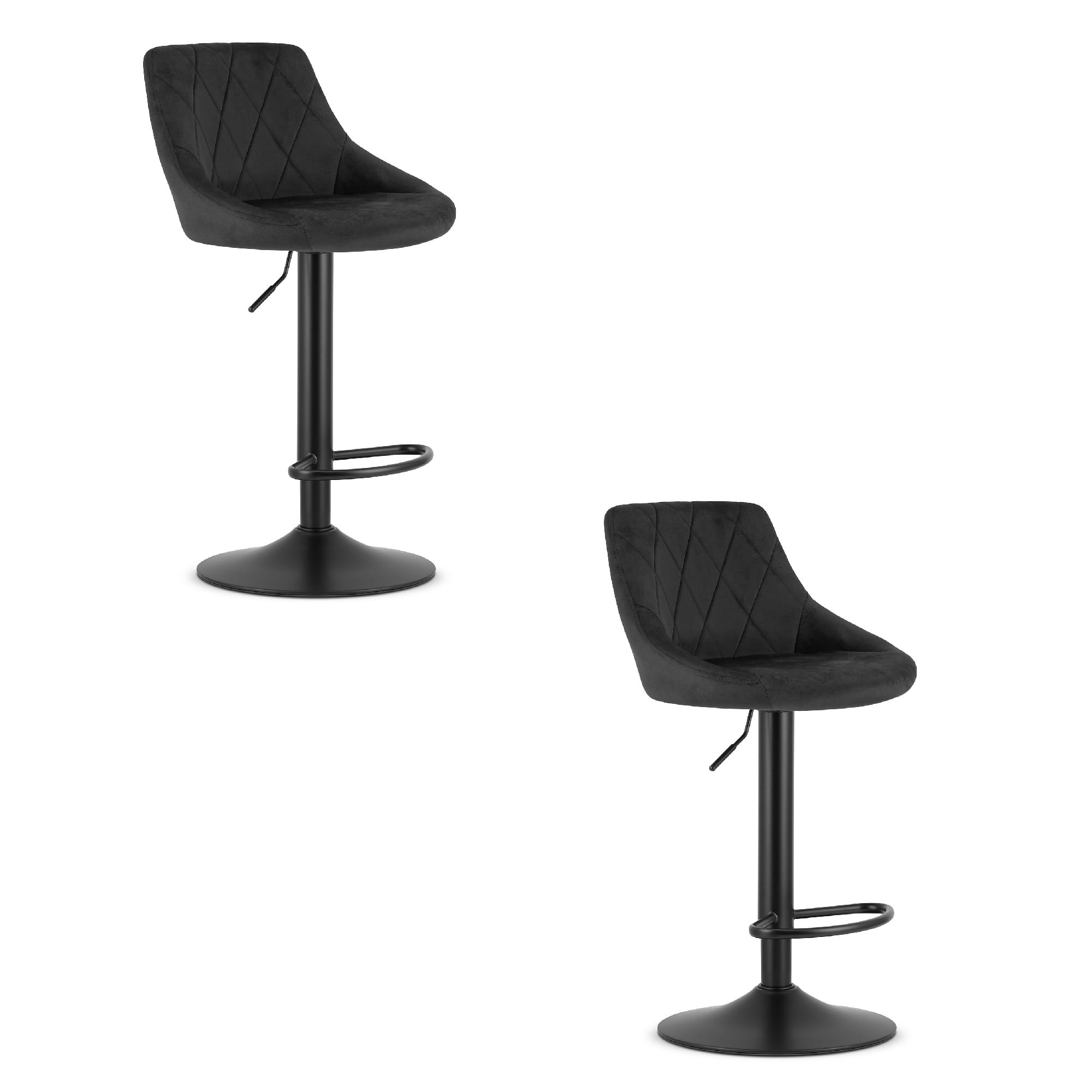 KAST jakkara - musta sametti / mustat jalat x 2