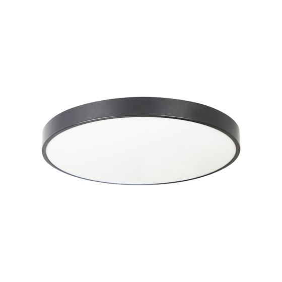 NETTLIFE LED-kattovalaisin, IP44, 4000 K, musta, 28 cm, pyöreä, 17 W, litteä, makuuhuoneen/kylpyhuoneen valaisin